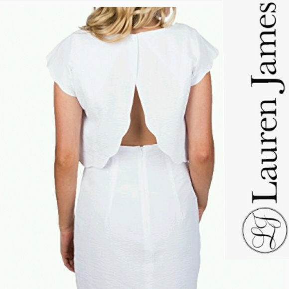 🆕 The Sullivan Seersucker Sheath Dress In White - Picture 1 of 7